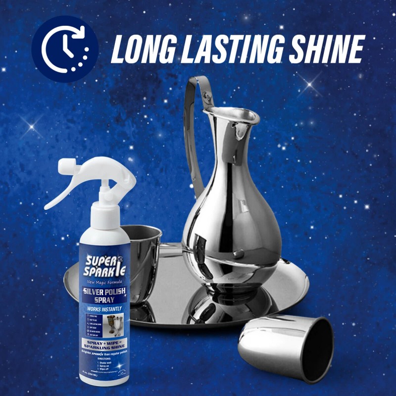 SUPER SPARKLE Silver Polish Cleaner Spray 8 Oz - Instant