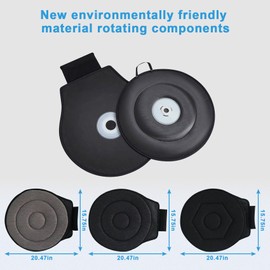 15.7" 360° Rotating Seat Cushion, Seat Cushion for Car Swivel Seat Cushion for Car for Elderly, Portable Rotating Memory Foam for Car, Office, Home, Non Slip & Ergonomic Design (Double Ring-Gray)