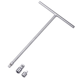 WINTOWIN 3/8" Drive T Handle Wrench with Long Reach-Chromium Vanadium Steel,with Includes 1/4" and 1/2" Adaptors
