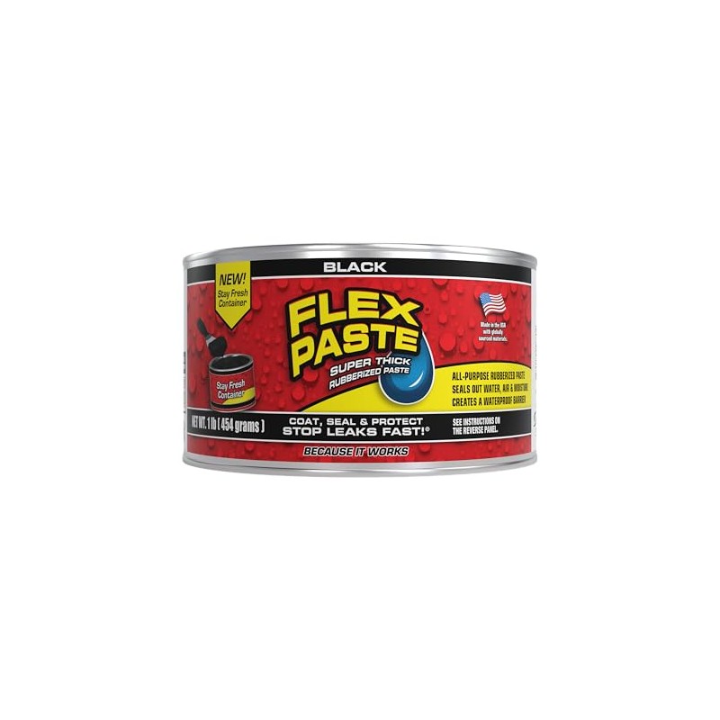 Flex Seal Flex Black Paste 1lb Jar with Allway Tools