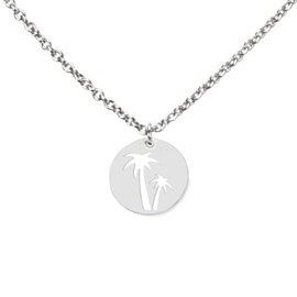 DAHEIM DHK300 Palm Tree Necklace Filigree Chain for Women and Women Home Jewellery Beach and Beach Stainless Steel (Silver-Coloured or Gold-Plated), Stainless Steel