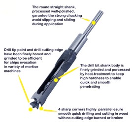 MAX-CRAFT Wood Square Hole Mortise Chisel Drill Bit 5/8 in. for Square Hole Drilling