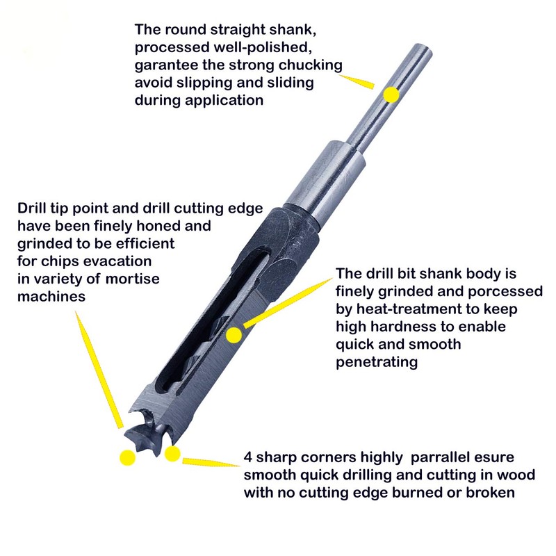 MAX-CRAFT Wood Square Hole Mortise Chisel Drill Bit 5/8 in.