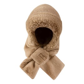 YAMEE Winter Hat with Scarf for Women Thickening Warmth, Winter Beanie Hat Women Plush Cute Fashionable, Trapper Hat Winter for Women Windproof, Ski Caps for Women Cold Protection, for Outdoor Travel,