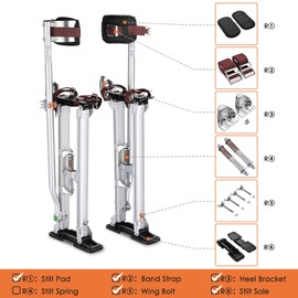 Yescom Stilts Sole Replacement Kit Bundle with Leg Band Straps,Heel Bracket and Wing Bolt Kit