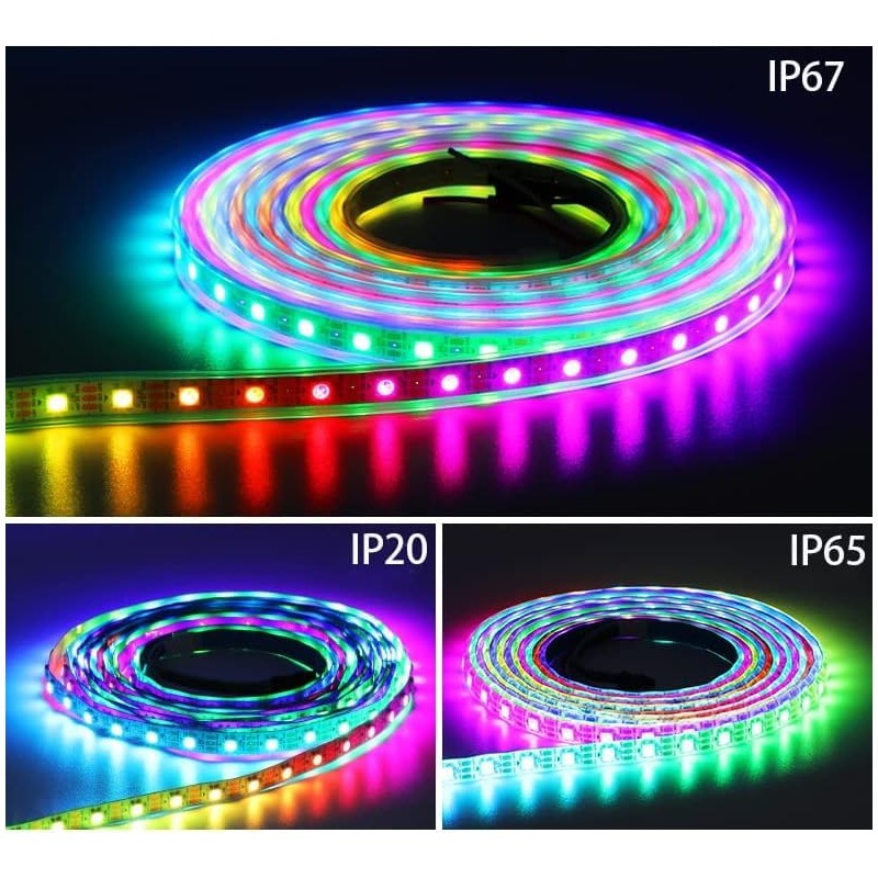 DC5V WS2812 WS2812B LED Strip Black White PCB 30/60/74/96/144LEDS/M RGB