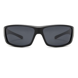 LJCZKA Polarised Sports Sunglasses for Men and Women, UV400 Protection, Cycling Glasses for Fishing, Running, Driving, black