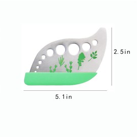 EYAKEG Herb Stripper,Green 9 holes Stainless Steel Kitchen Herbs Leaf Stripping Tool, Metal Herb Peeler for Kale, Collard Greens, Thyme, Basil, Rosemary Stripper, 5.1*2.5 inch, Silver