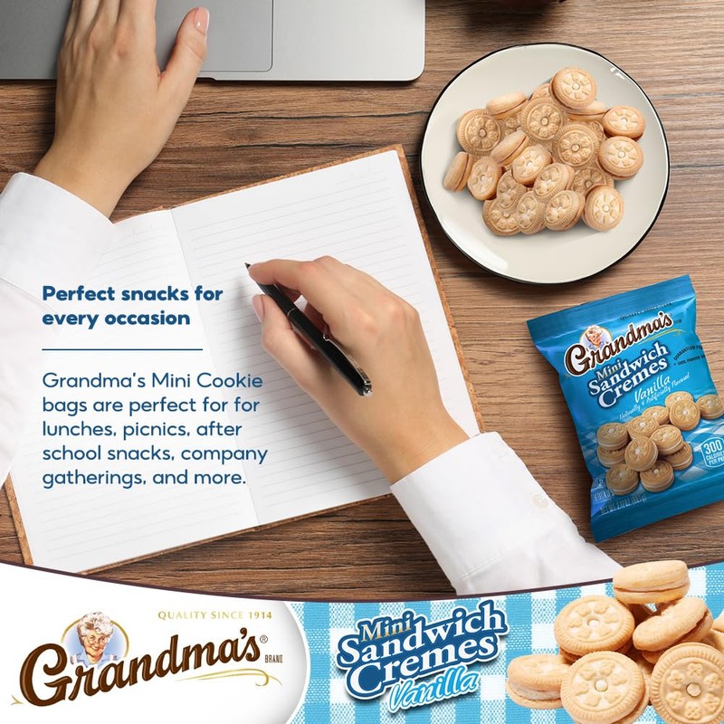 Grandma's Homestyle Cookies - Mini Vanilla Sandwich Creme Bites (Pack