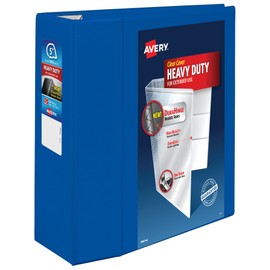 Avery Heavy Duty View 3 Ring Binder, 5" One Touch EZD Ring, Holds 8.5" x 11" Paper, 1 Pacific Blue Binder (79817)
