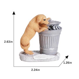 UMESONG Christmas Village Accessories Dog Trash Village Set Cute Collection Resin Statues for Vacations Home Christmas Decorations
