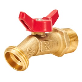 Outdoor Garden Hose Faucet Ball Valve Hose Bibb Shut Off Valve 3/4" Male NPT x 3/4" Male GHT Threaded Spigot 1/4 Turn Shut Off Hose Bib with Handle 2pcs(3/4" Male NPT)