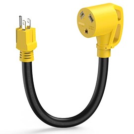 TOOLIOM 30 Amp to 110 RV Adapter,15 Amp 5-15P Male to TT-30R Female Dogbone Power Electrical Connector for RV Trailer Camper,12 Inch