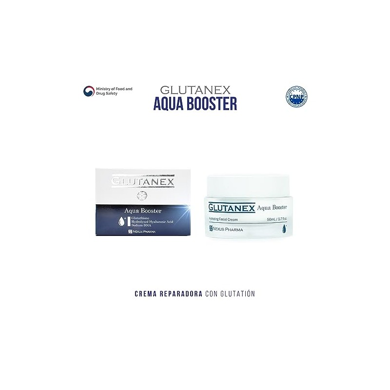 Glutanex Aqua Booster CREMA REPARADORA E HIDRATANTEReparacin, Hidratacin, Aclaramiento, AntioxidacinDe