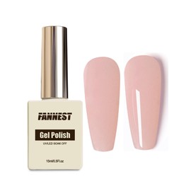 FANNEST Crystal Pink Gel Polish 15ml - Translucent Pink, Soak Off Pastel Summer U V Nail Polish Buildable Clear Nude for Natural Nails - DIY Manicure & Nail Art