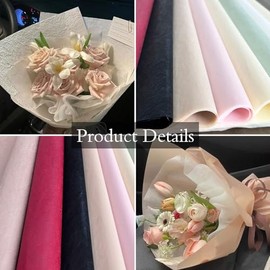 LLBWKC 152 Hojas De Papel De Envolver Flores, Papel De Envolver Floral De Algodón Coreano, No Tela, Impermeable Para Suministros De Ramos Y Regalos