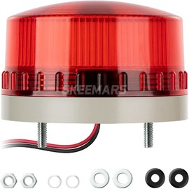 GKEEMARS Round LED Warning Lamp, No Sound AC110V Industrial Signal Flashing Light for Security (Red)