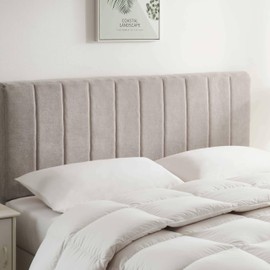 Nestl Upholstered Full Headboard - Easy Assemble Channel Stitched Headboard Full Size - Wall Mounted Headboards with 3D Soundproof Wall Panels Peel & Stick Floating Headboards, Silver