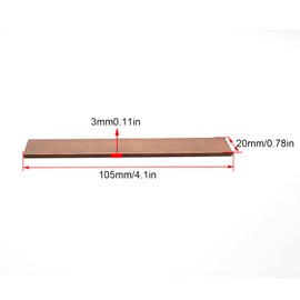 KINHARD 2 Pcs 105mm x 20mm x 3mm Metal Copper Bars T2 Red Copper, Flat Copper Bar Can be Used for Processing, Crafting, Hobby