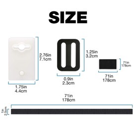 Ponwec 24PCS Pool Solar Cover Reel Attachment Straps Kit for In Ground Swimming Pool Solar Blanket Cover Reels Straps Solar Blanket Straps Including 8 Nylon Straps with Tabs, 8 Cord Plates,8 Buckles