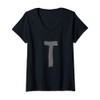 Womens Creative Bold Dark Grey Letter T - Alphabet -