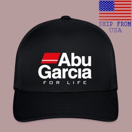 basan-store ABU GARCIA FOR LIFE FISHING Black Baseball Cap Hat Adult Size S/M & L/XL - S/M