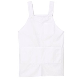 Unfamier Nurse Apron, Center Slit Length, Short Length, Nursery Teacher, Easy to Bend, H-Shaped, Women's, Men's, white