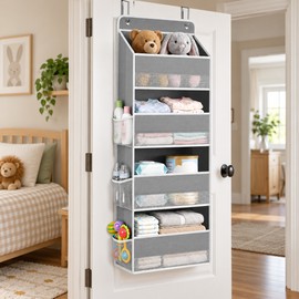 Hanging Storage Organizer for Behind-Door Use – Anti-Tilt Multi-Pocket Shelf for Bedroom and Bathroom Storage