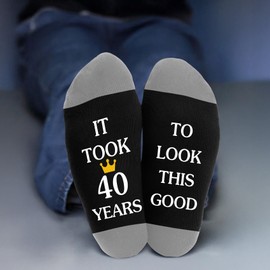40th Birthday Gifts for Men,Dad Mens Best Friend Brother Boyfriend Grandpa Husband Father Happy 40th Birthday Gifts for Him Male Friendship from Daughter Son Wife Girlfriend,Funny Novelty Socks