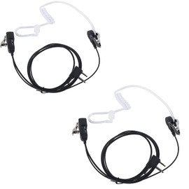 Pdflie avph3 Transparent Security Headset Acoustic 2Pin Earpiece Ptt Mic Vox Microphone Pair Radio Ear Piece for Midland Walkie Talkie GTX 1000 lxt 600 lxt600pa t71vp3 lxt500pa(Wired,Black,2Pack)