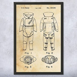 Framed EOD Bomb Suit Print, EOD Technician Gift, Law Enforcement Art, Soldier Gift, Blast Suit Blueprint, Veteran Gift Vintage Paper (8x10)