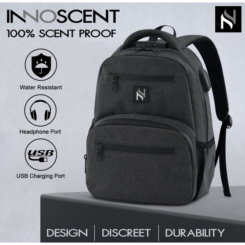 INNOSCENT Mini Smell Proof Backpack With Lock For Men/Women USB
