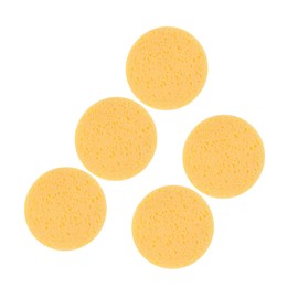 Operitacx 5pcs Yellow Round Sponge Pads Skin-friendly Makeup Remover Mats for Women Gentle Exfoliation Deep Cleansing Versatile Cosmetic Accessories for Daily Use