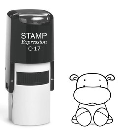 stampexpression - Baby Hippo Self Inking Rubber Stamp - Black Ink (A-62081)