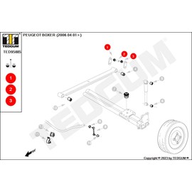 TEDGUM Bronzina cuscinetto Molla a balestra-Cofano motore TED95885