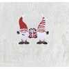 Christmas Gnomes Hand Towel Set: Light Grey Velour Bathroom Towels
