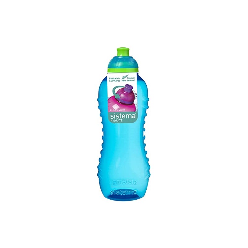 Sistema Twist 'n' Sip Plastic Water Bottle, Assorted Colours, 460