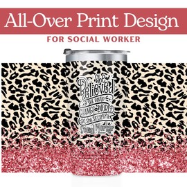 Onebttl Social Worker Gifts For Women - She believed She Could Change the World - 20oz/590ml Stainless Steel Insulated Tumbler with - Thank You Social Worker Month Appreciation Gifts - (White)