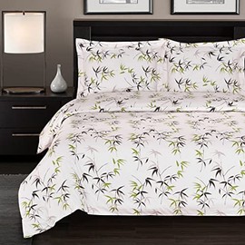 Royal Hotel Bedding Fern Floral 3 Piece Full/Queen Comforter Cover Duvet-Cover-Set 100-Percent Cotton, 300-Thread-Count