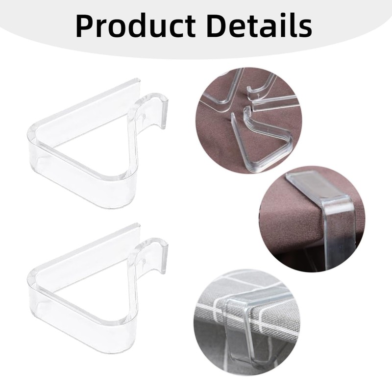 Pack of 8 tablecloth clips, transparent table clips, outdoor tablecloth