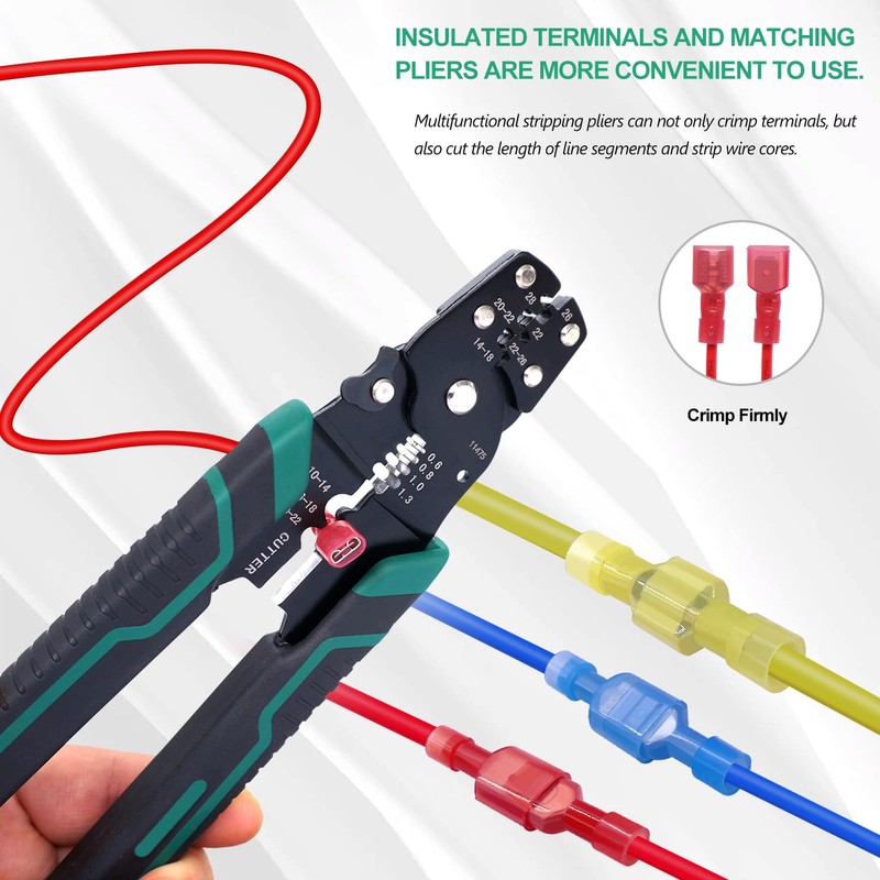 Twidec/100PCS Nylon Spade Connectors Kit 22-10 Gauge Quick Disconnect Fully