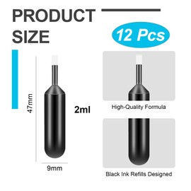 Pence & Moon Collective 12 Pcs Address Blocker Stamp, Identity Theft Protection Roller Stamp, Confidential Roller Stamp, Stamp Roller Ink Replacement (Black)