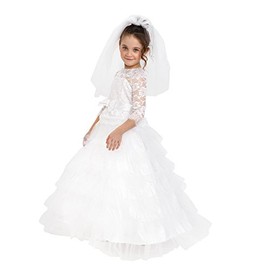 Dress Up America Bride Costume – Dreamy Bridal Dress With Wedding Veil For Girls