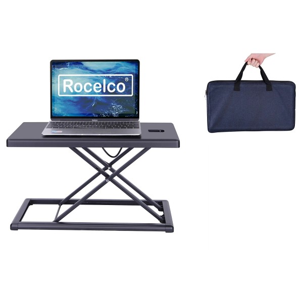 Rocelco 19"W 1"-15"H Portable Small Standing Desk Converter with Carry
