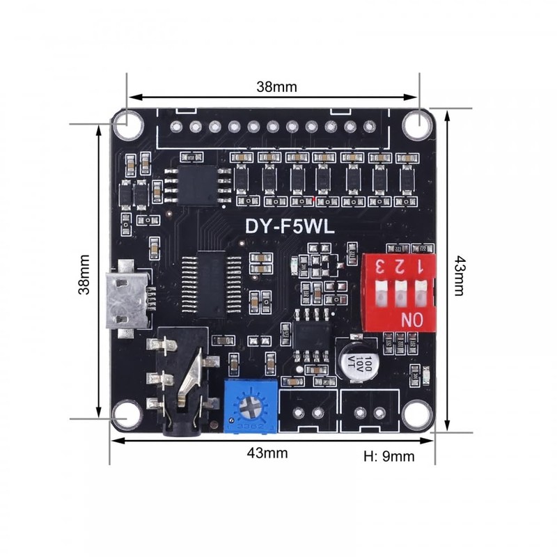 Mono Voice Playback Modules, DY-F5WL DC 3.7V/5V 5W Mono Voice