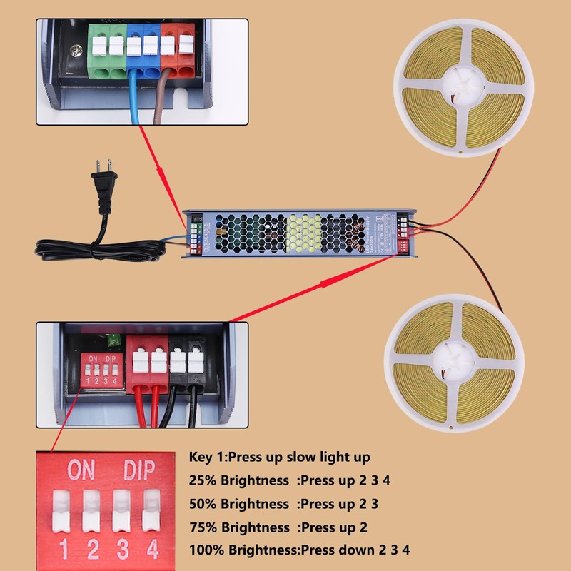 BENLUN 24V Diffused COB LED Strip Light 65.6ft (2 Rolls