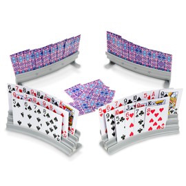 Pack of 4 Playing Card Stand Card Holder Magnetic Suction with Table Stand for Playing Cards Without Hands Children Seniors