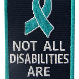 Not All Disabilities are Visible Vests/Harnesses Service Dog Emblem Embroidered Fastener Hook & Loop Patch