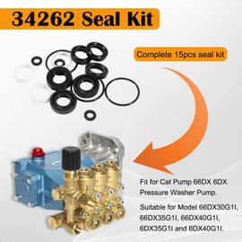 34262 Seal Kit for Cat Pump 66DX 6DX Pressure Washer Pump, for Model 6DX35G1I 6DX40G1I 66DX30G1I 66DX35G1I 66DX40G1I