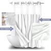 SSCRCUSLY 71x84 Inches White No Hook Grey Striped Shower Curtain